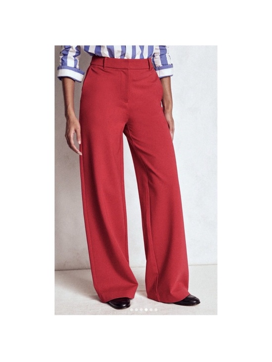 Boden Pants - Boden Belgravia Ponte Trousers Red Pant Wide Leg Flare crease free sz 8